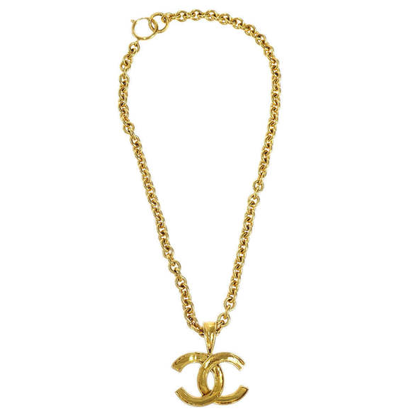 CHANEL★ CC Gold Chain Pendant Necklace 94P 58264 - Picture 1 of 4
